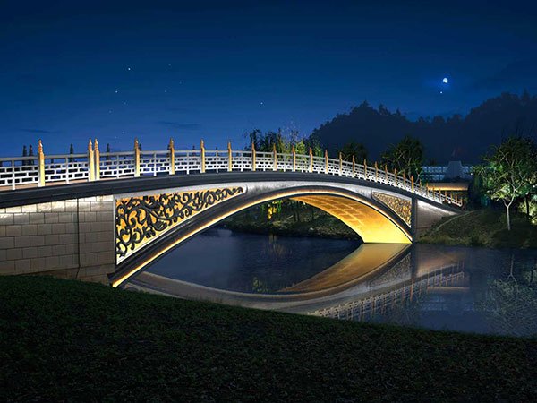 苏州游园仿古桥夜景照明设计